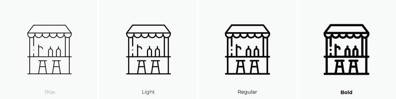 food stall icon. Thin, Light, Regular And Bold style design isolated on white background vector