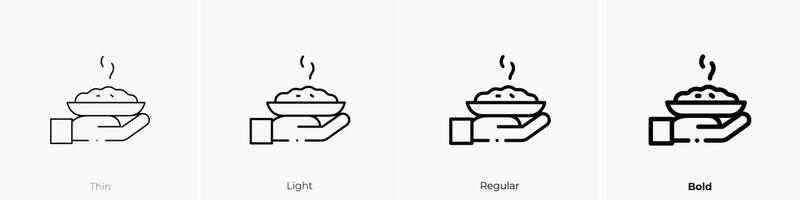 food icon. Thin, Light, Regular And Bold style design isolated on white background vector