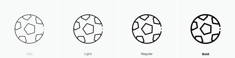 football ball icon. Thin, Light, Regular And Bold style design isolated on white background vector