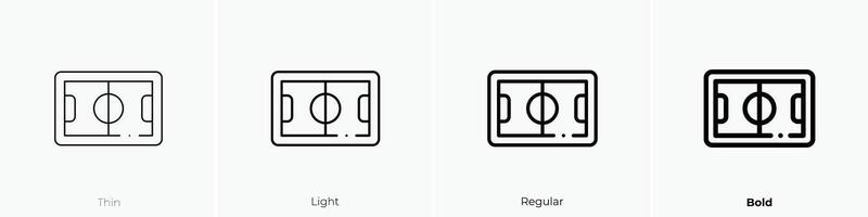 football field icon. Thin, Light, Regular And Bold style design isolated on white background vector