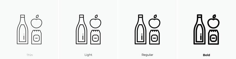 foods icon. Thin, Light, Regular And Bold style design isolated on white background vector