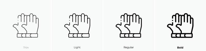 football gloves icon. Thin, Light, Regular And Bold style design isolated on white background vector