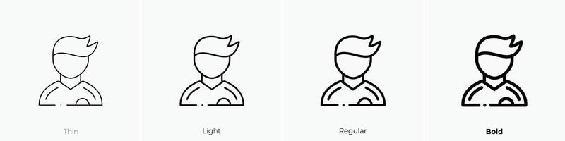 football player icon. Thin, Light, Regular And Bold style design isolated on white background vector