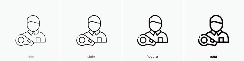 football referee icon. Thin, Light, Regular And Bold style design isolated on white background vector