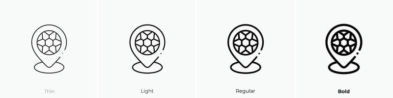 football icon. Thin, Light, Regular And Bold style design isolated on white background vector