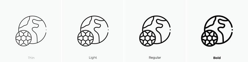 football icon. Thin, Light, Regular And Bold style design isolated on white background vector