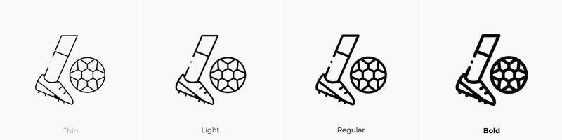 football icon. Thin, Light, Regular And Bold style design isolated on white background vector