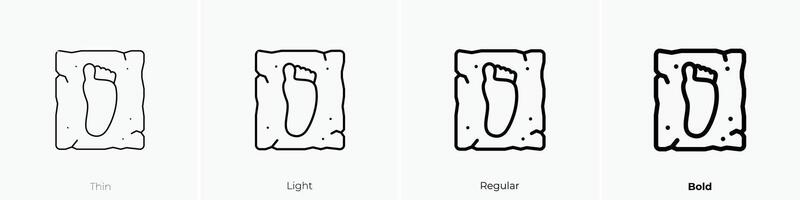 footprint icon. Thin, Light, Regular And Bold style design isolated on white background vector