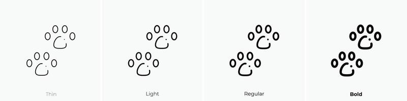 footprint icon. Thin, Light, Regular And Bold style design isolated on white background vector