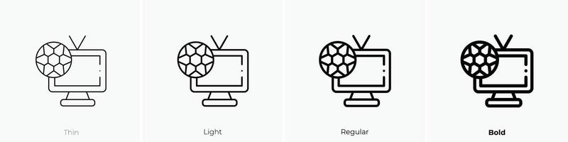 football icon. Thin, Light, Regular And Bold style design isolated on white background vector