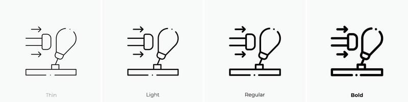 force icon. Thin, Light, Regular And Bold style design isolated on white background vector