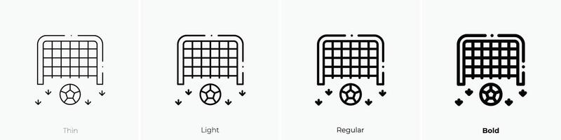 football icon. Thin, Light, Regular And Bold style design isolated on white background vector