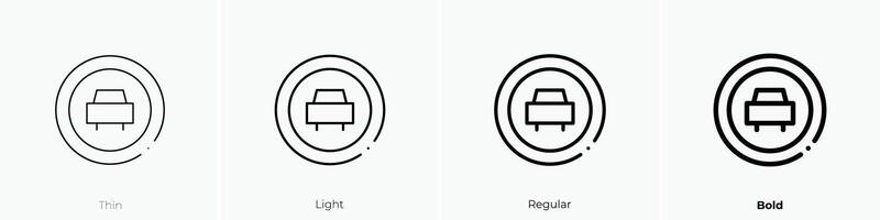 forbidden sign icon. Thin, Light, Regular And Bold style design isolated on white background vector