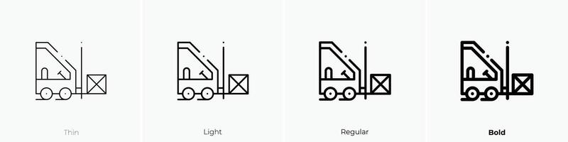 forklift icon. Thin, Light, Regular And Bold style design isolated on white background vector