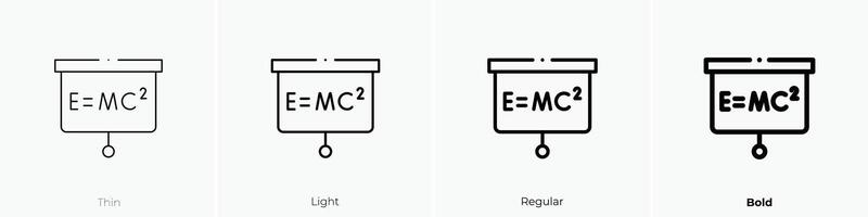 formula icon. Thin, Light, Regular And Bold style design isolated on white background vector