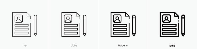 form icon. Thin, Light, Regular And Bold style design isolated on white background vector