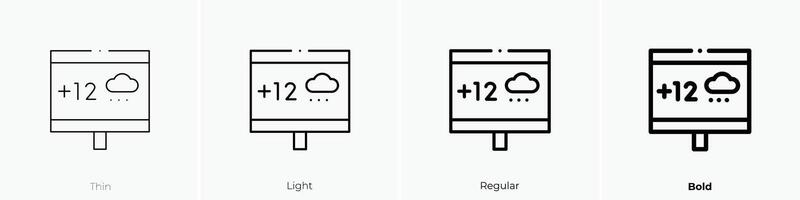 forecast icon. Thin, Light, Regular And Bold style design isolated on white background vector