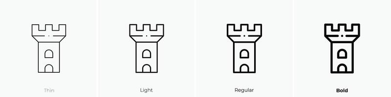 fortress icon. Thin, Light, Regular And Bold style design isolated on white background vector