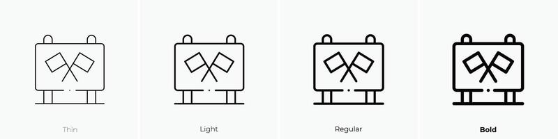 formula one icon. Thin, Light, Regular And Bold style design isolated on white background vector