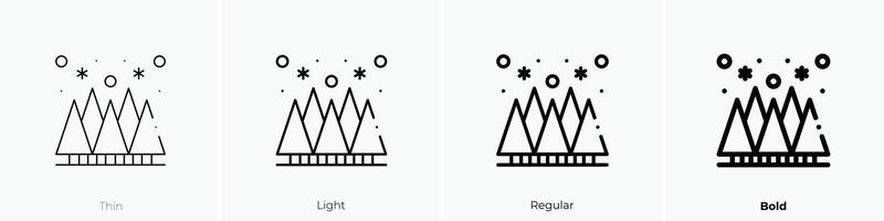forest icon. Thin, Light, Regular And Bold style design isolated on white background vector