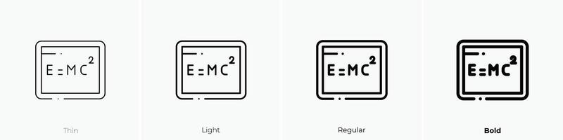 formula icon. Thin, Light, Regular And Bold style design isolated on white background vector