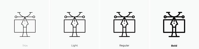 fountain pen icon. Thin, Light, Regular And Bold style design isolated on white background vector