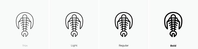 fossil icon. Thin, Light, Regular And Bold style design isolated on white background vector