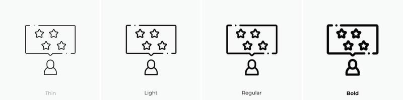 four stars icon. Thin, Light, Regular And Bold style design isolated on white background vector