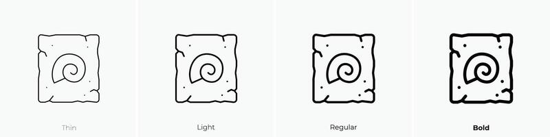 fossil icon. Thin, Light, Regular And Bold style design isolated on white background vector