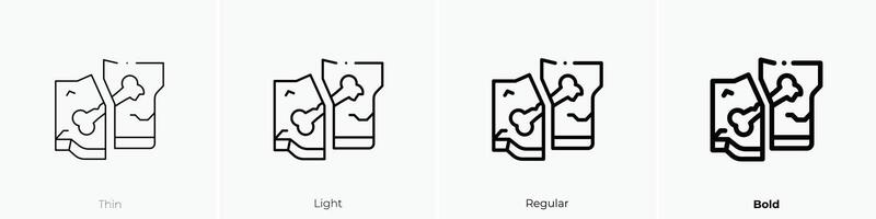 fossil icon. Thin, Light, Regular And Bold style design isolated on white background vector