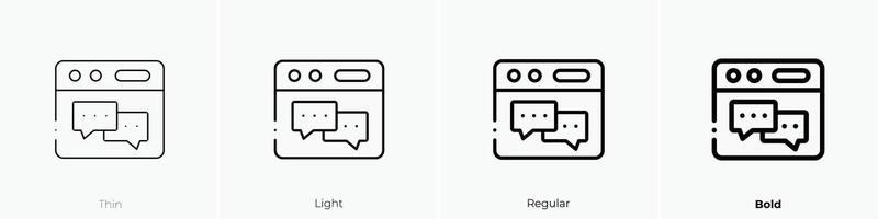forum icon. Thin, Light, Regular And Bold style design isolated on white background vector