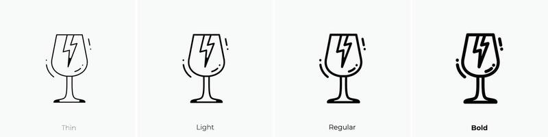 fragile icon. Thin, Light, Regular And Bold style design isolated on white background vector