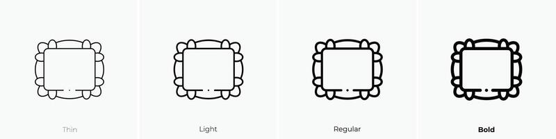 frame icon. Thin, Light, Regular And Bold style design isolated on white background vector