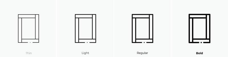 frame icon. Thin, Light, Regular And Bold style design isolated on white background vector