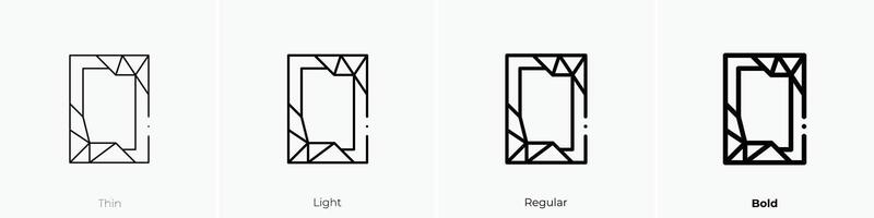frame icon. Thin, Light, Regular And Bold style design isolated on white background vector