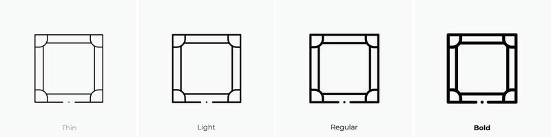 frame icon. Thin, Light, Regular And Bold style design isolated on white background vector
