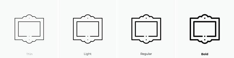 frame icon. Thin, Light, Regular And Bold style design isolated on white background vector