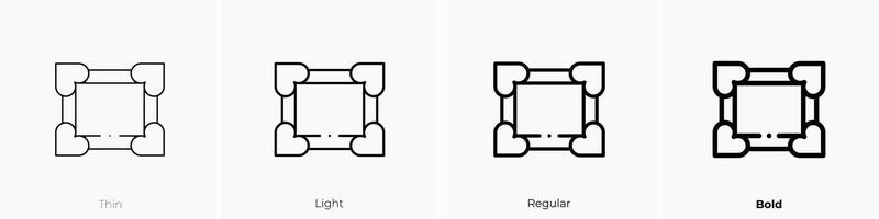 frame icon. Thin, Light, Regular And Bold style design isolated on white background vector