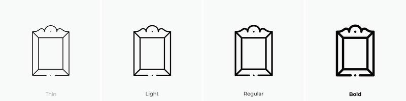 frame icon. Thin, Light, Regular And Bold style design isolated on white background vector
