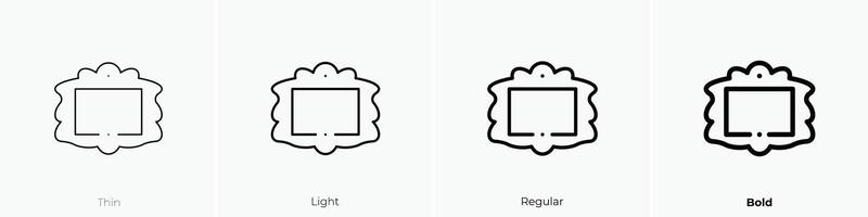 frame icon. Thin, Light, Regular And Bold style design isolated on white background vector