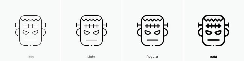 frankenstein icon. Thin, Light, Regular And Bold style design isolated on white background vector