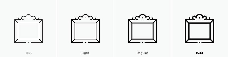 frame icon. Thin, Light, Regular And Bold style design isolated on white background vector