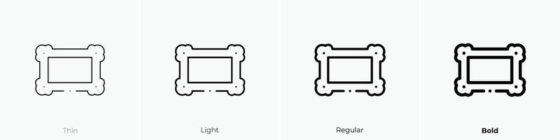 frame icon. Thin, Light, Regular And Bold style design isolated on white background vector