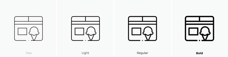 freezer icon. Thin, Light, Regular And Bold style design isolated on white background vector