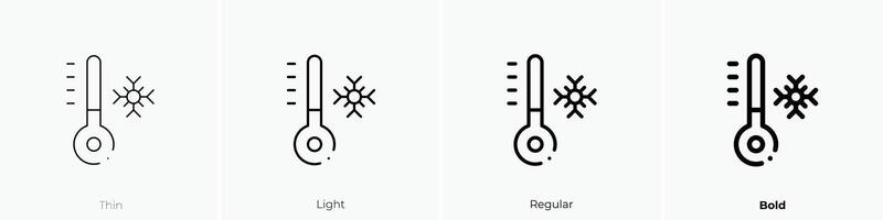 freeze icon. Thin, Light, Regular And Bold style design isolated on white background vector