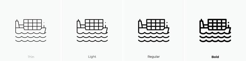 freight icon. Thin, Light, Regular And Bold style design isolated on white background vector