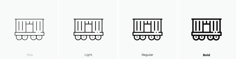 freight wagon icon. Thin, Light, Regular And Bold style design isolated on white background vector