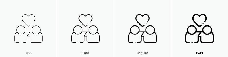 friends icon. Thin, Light, Regular And Bold style design isolated on white background vector