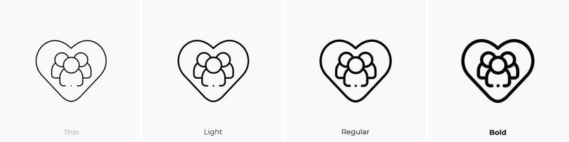 friendship icon. Thin, Light, Regular And Bold style design isolated on white background vector