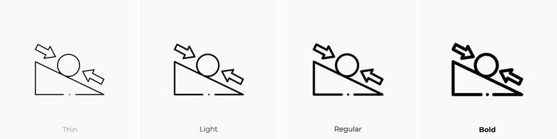 friction icon. Thin, Light, Regular And Bold style design isolated on white background vector